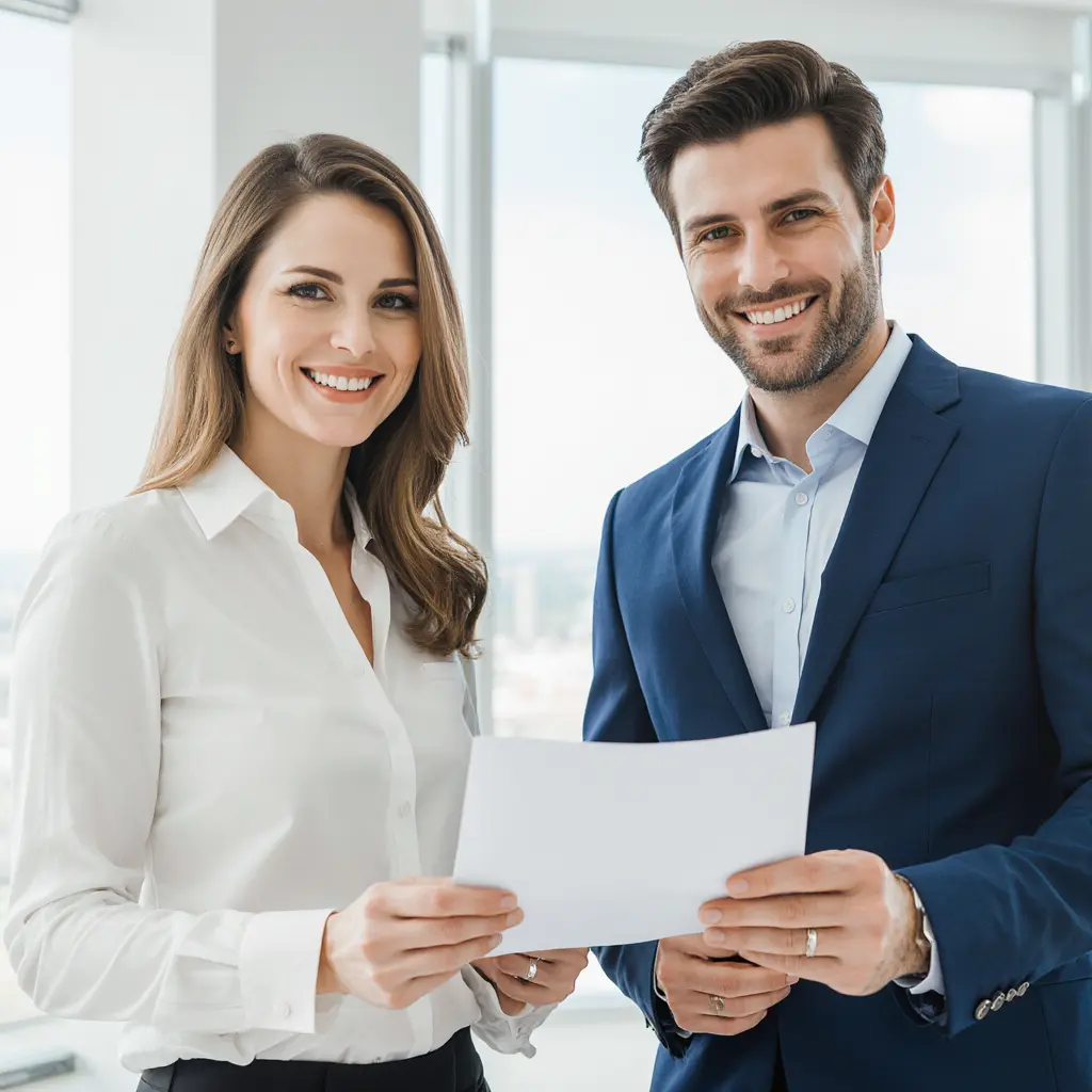 Immigration consultants in modern office