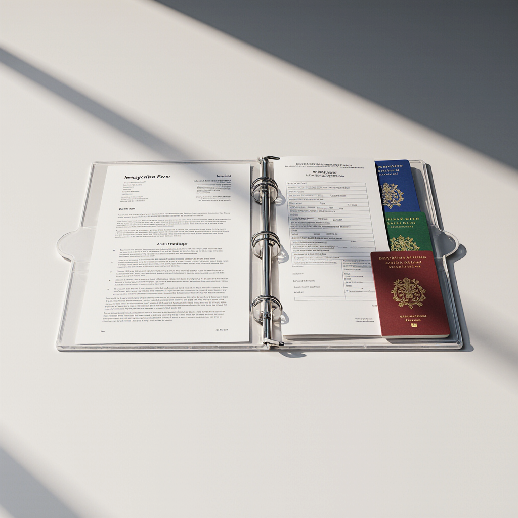 Organized immigration documents and passports