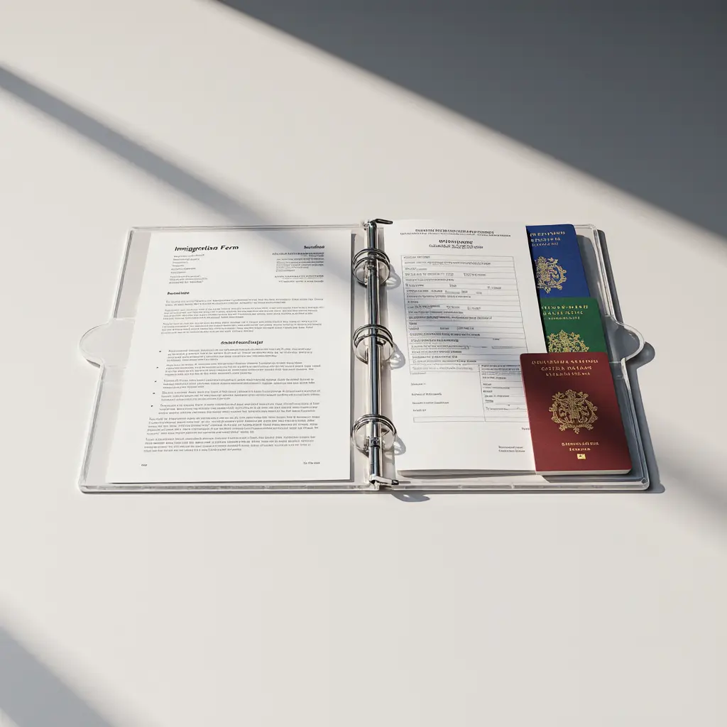 Organized immigration documents and passports
